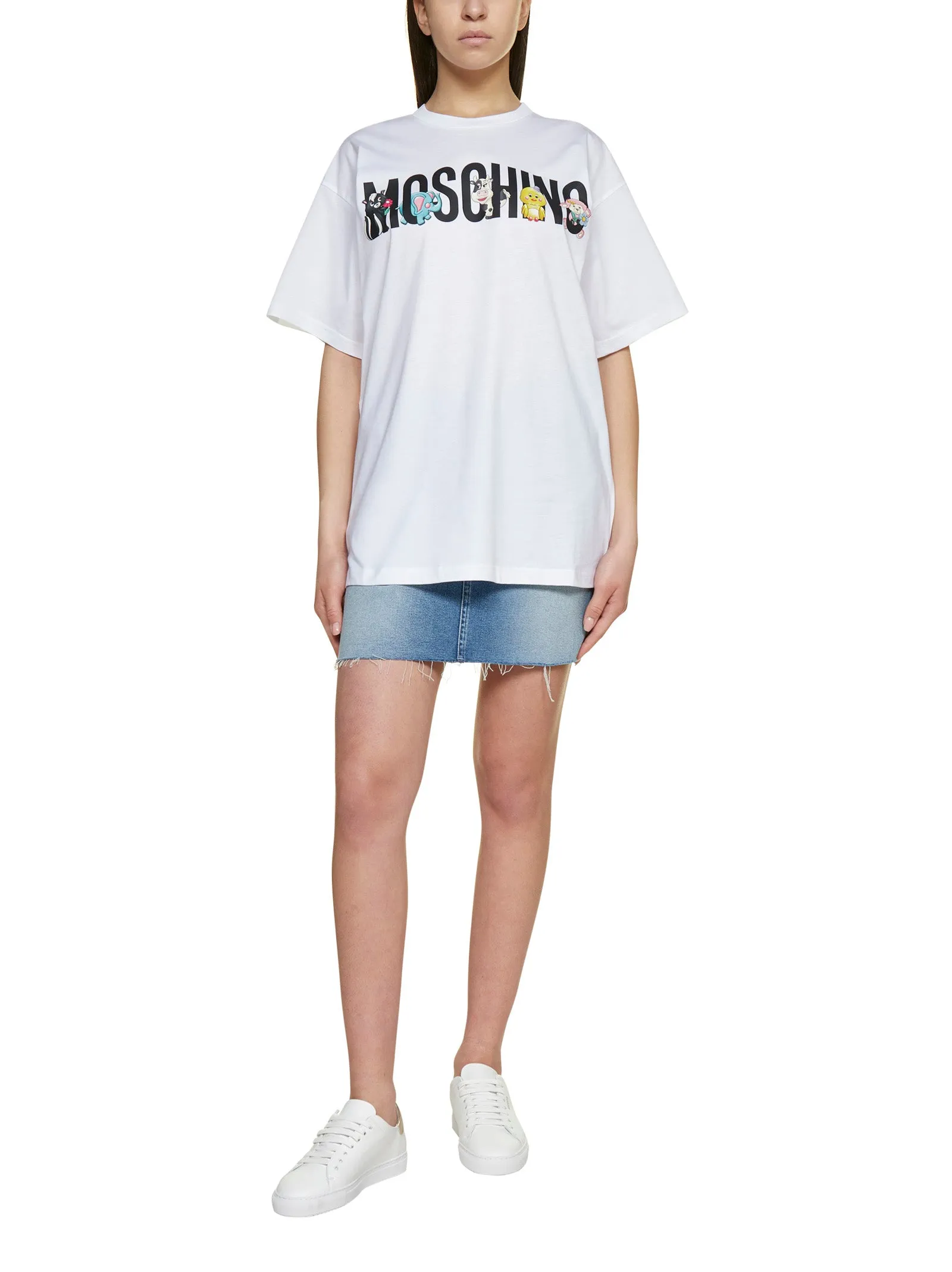 Moschino Calico Animals Logo Jersey T-Shirt