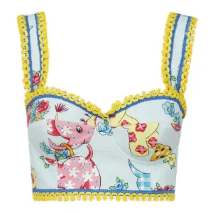Moschino Cartoon Printed Cropped Top