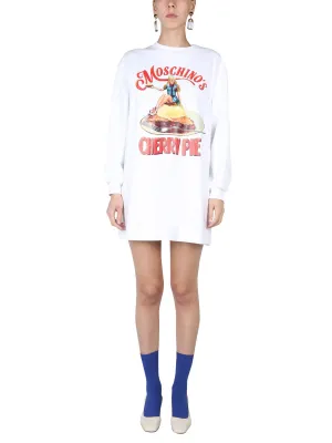 Moschino Cherry Pie Graphic Printed Sweater Dress