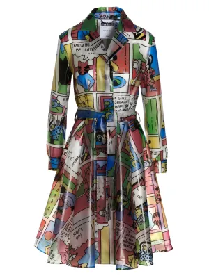 Moschino Comic Printed Shirt Dress