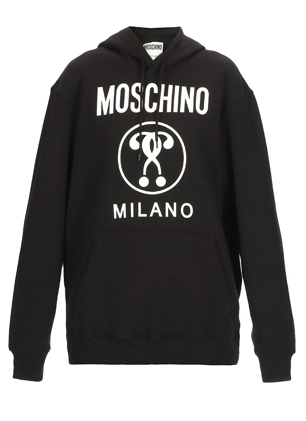 Moschino Double Question Mark Print Drawstring Hoodie