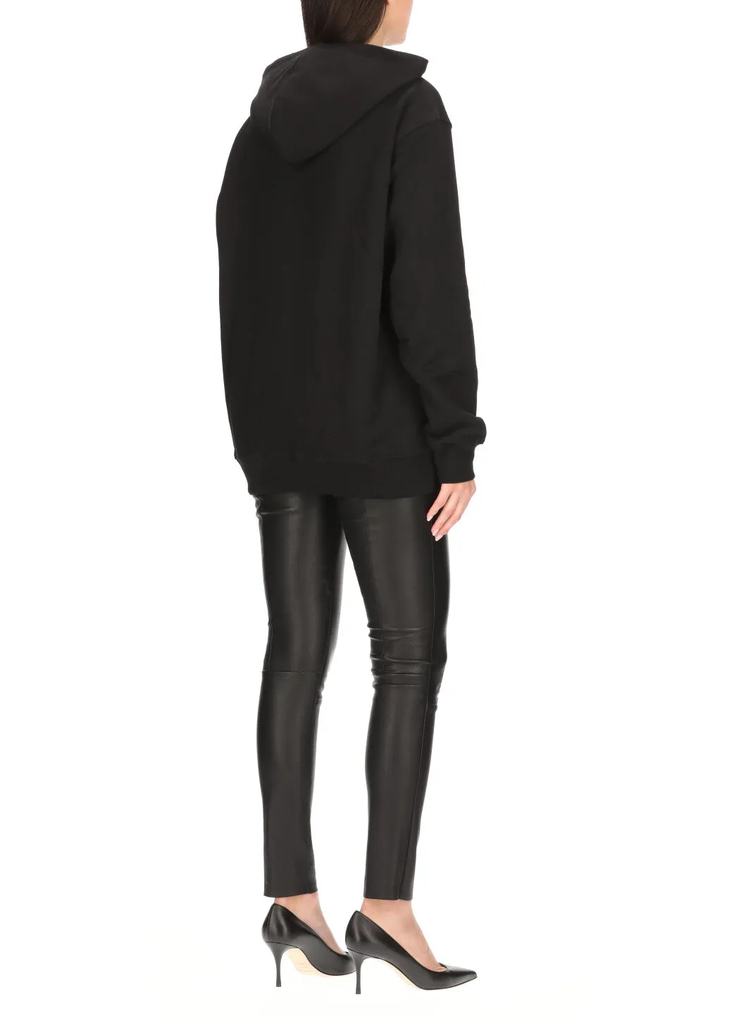 Moschino Double Question Mark Print Drawstring Hoodie