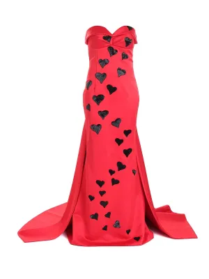 Moschino Embellished Heart Sleeveless Maxi Dress