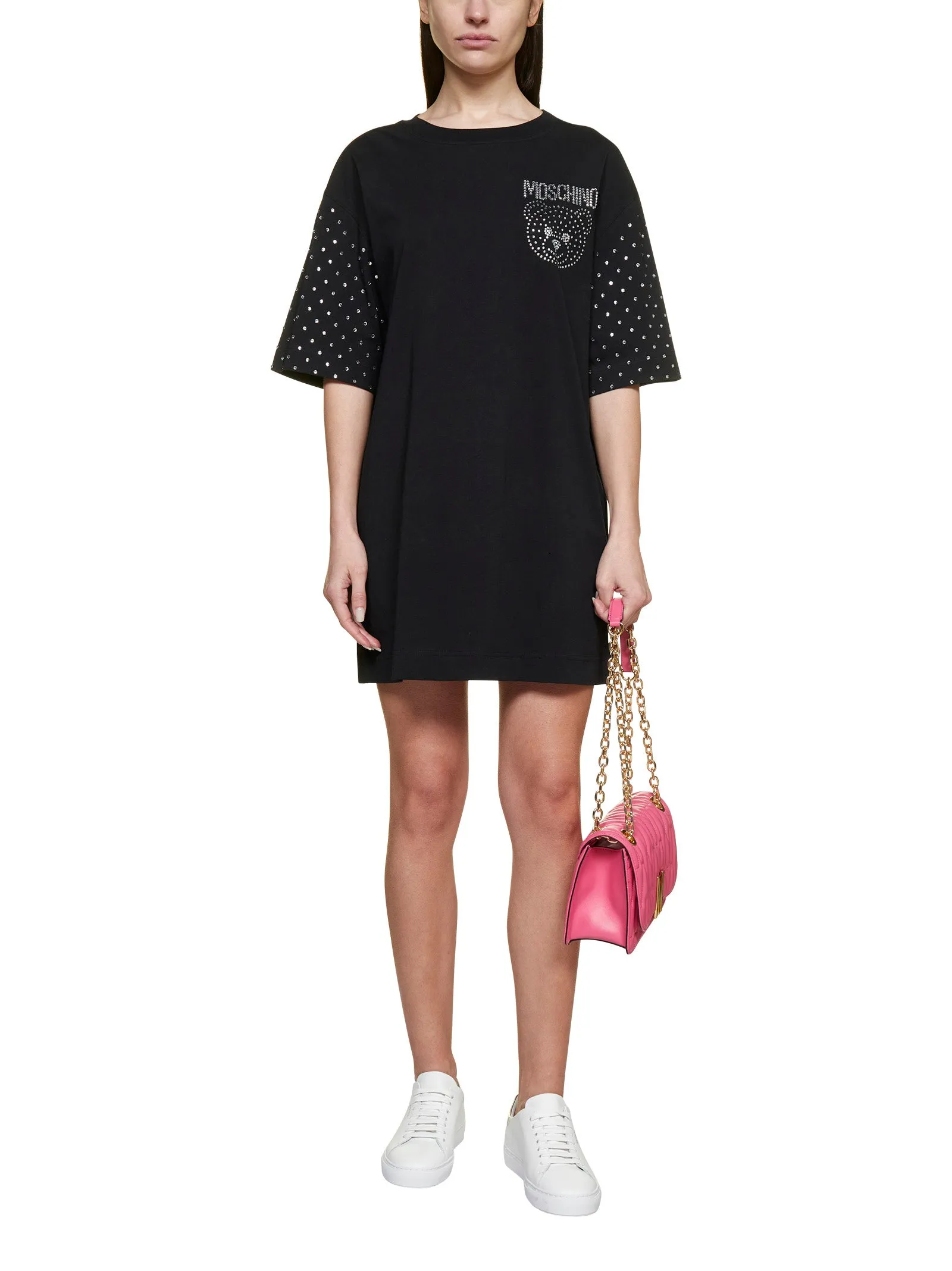 Moschino Embellished Teddy Logo Mini T-Shirt Dress