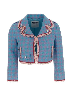 Moschino Houndstooth Cropped Jacket
