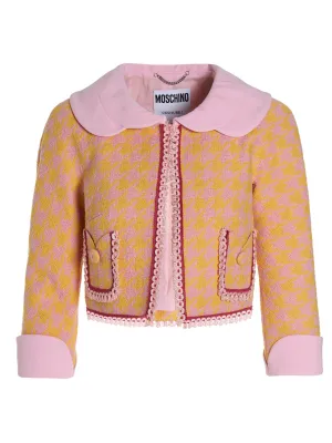 Moschino Houndstooth Cropped Jacket