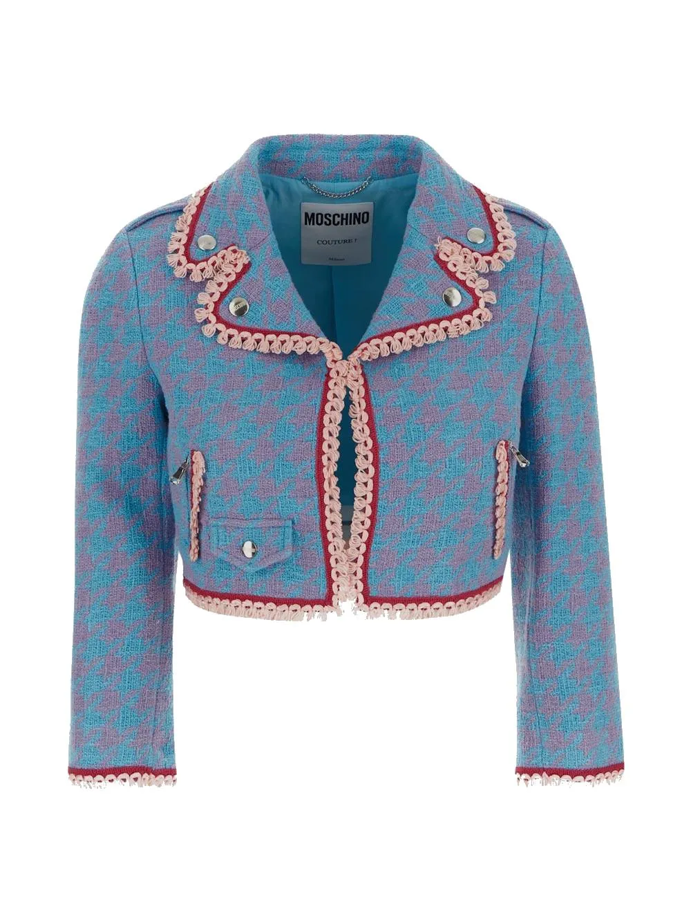 Moschino Houndstooth Cropped Jacket