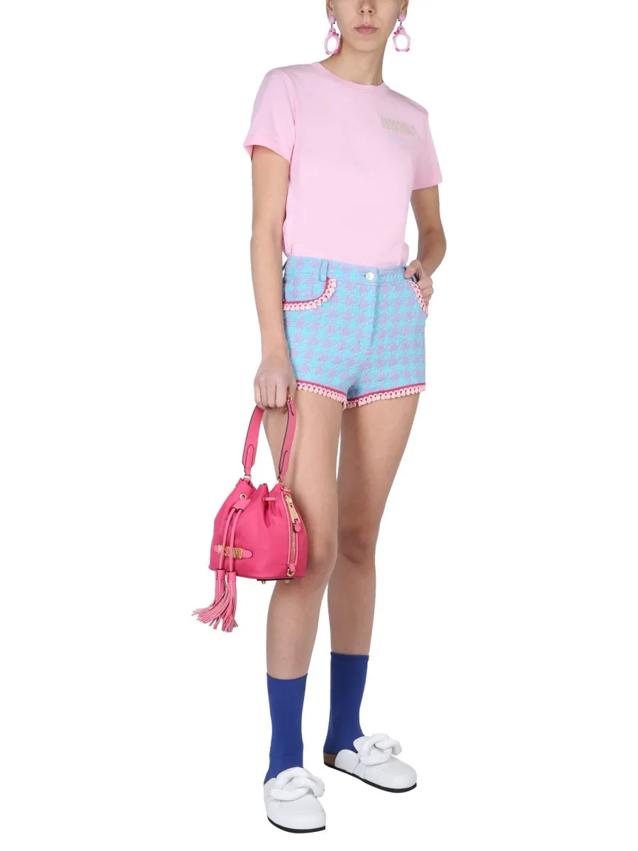 Moschino Houndstooth Tassel Trim Shorts