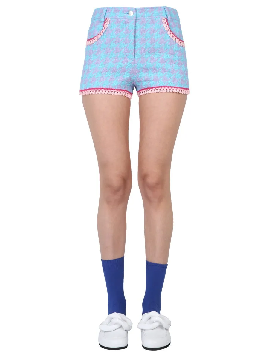 Moschino Houndstooth Tassel Trim Shorts