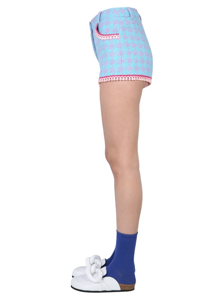 Moschino Houndstooth Tassel Trim Shorts
