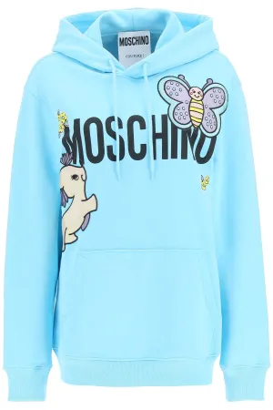 Moschino Logo Print Animal Cartoon Detailed Hoodie
