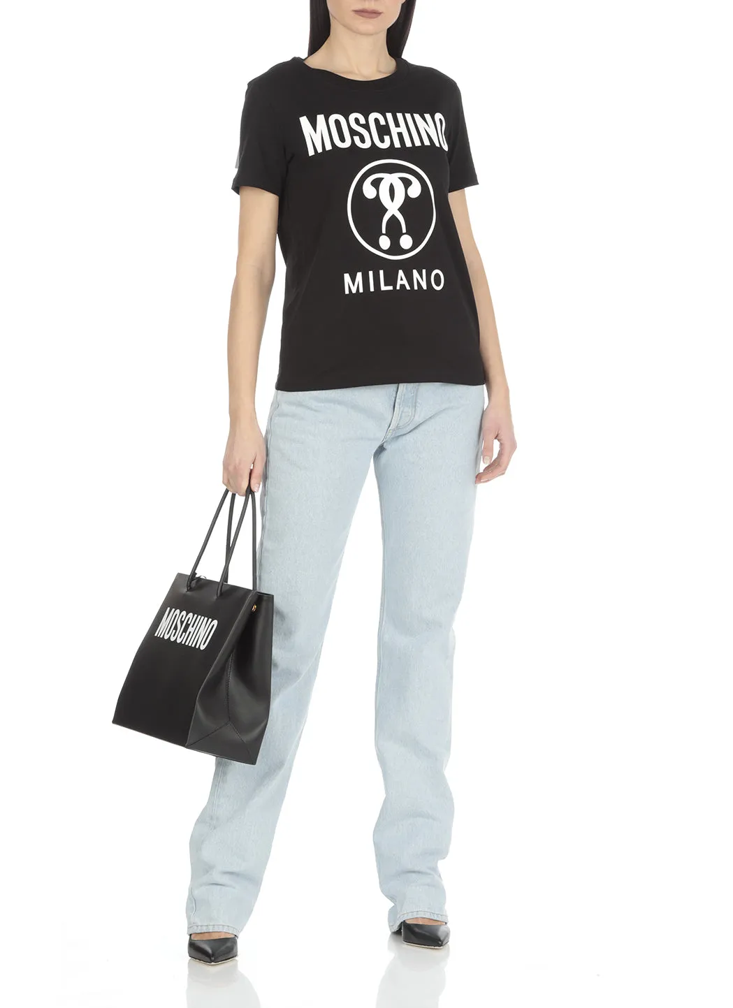 Moschino Logo Printed Crewneck T-Shirt