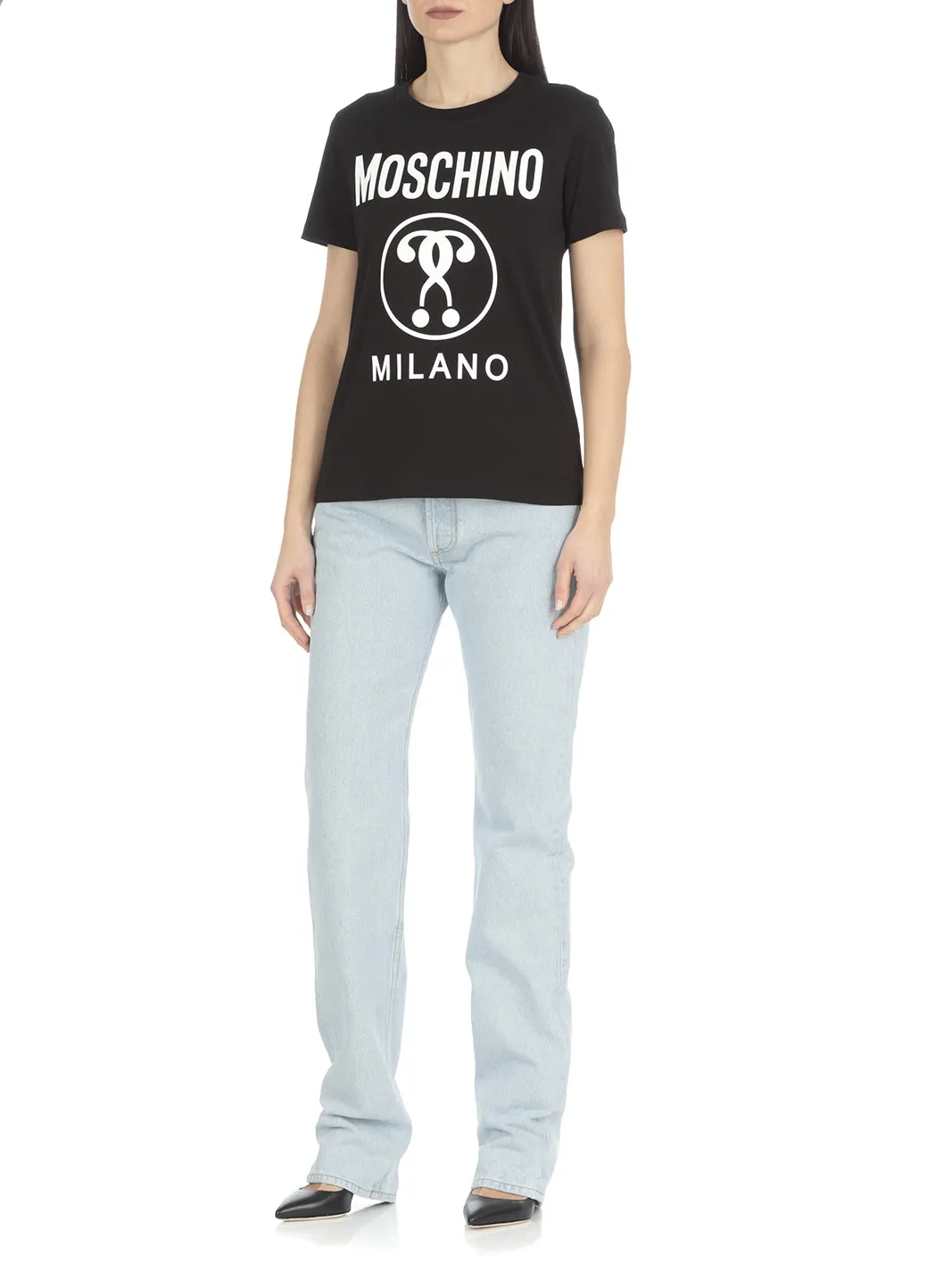 Moschino Logo Printed Crewneck T-Shirt