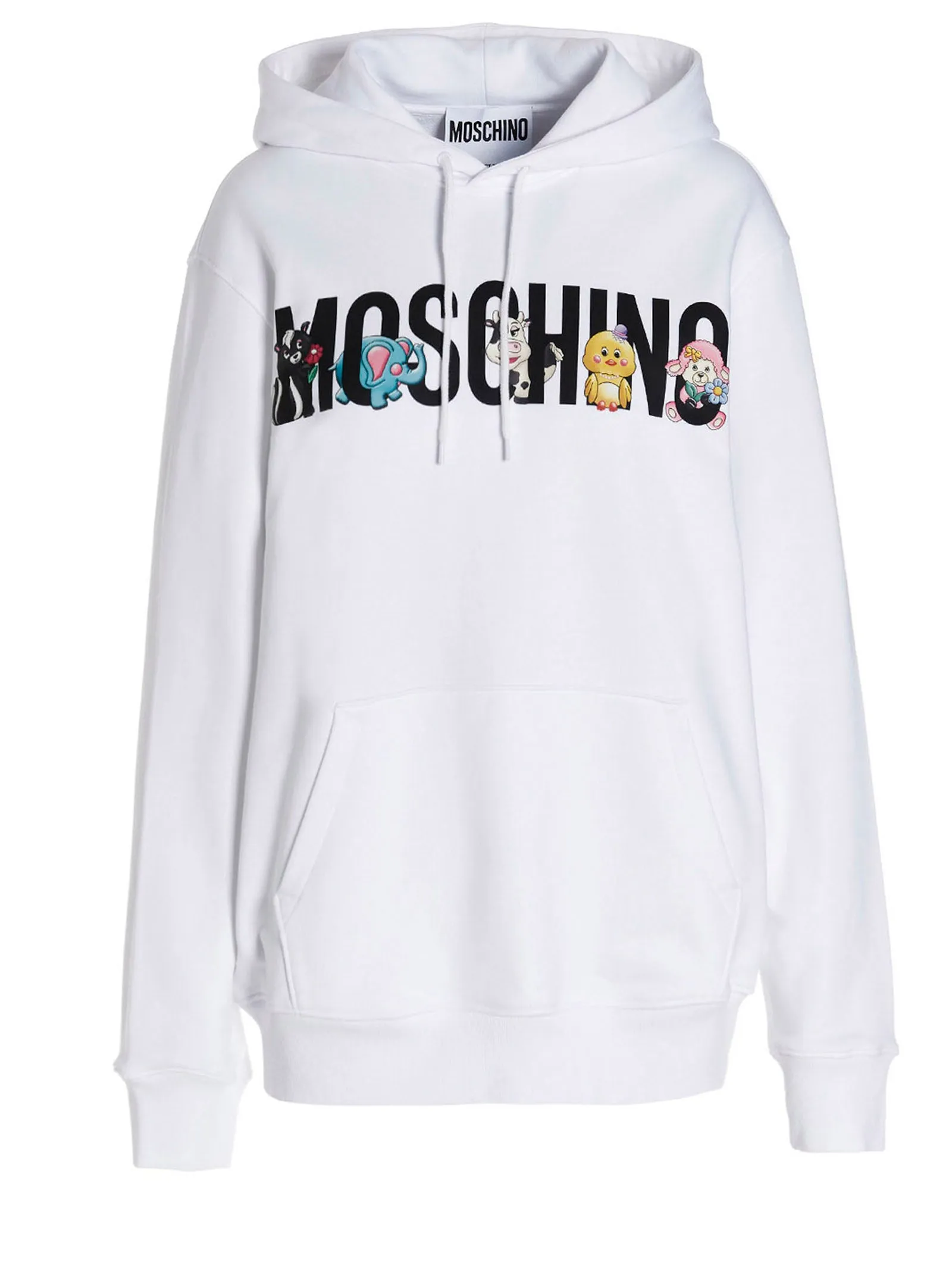 Moschino Logo Printed Drawstring Hoodie