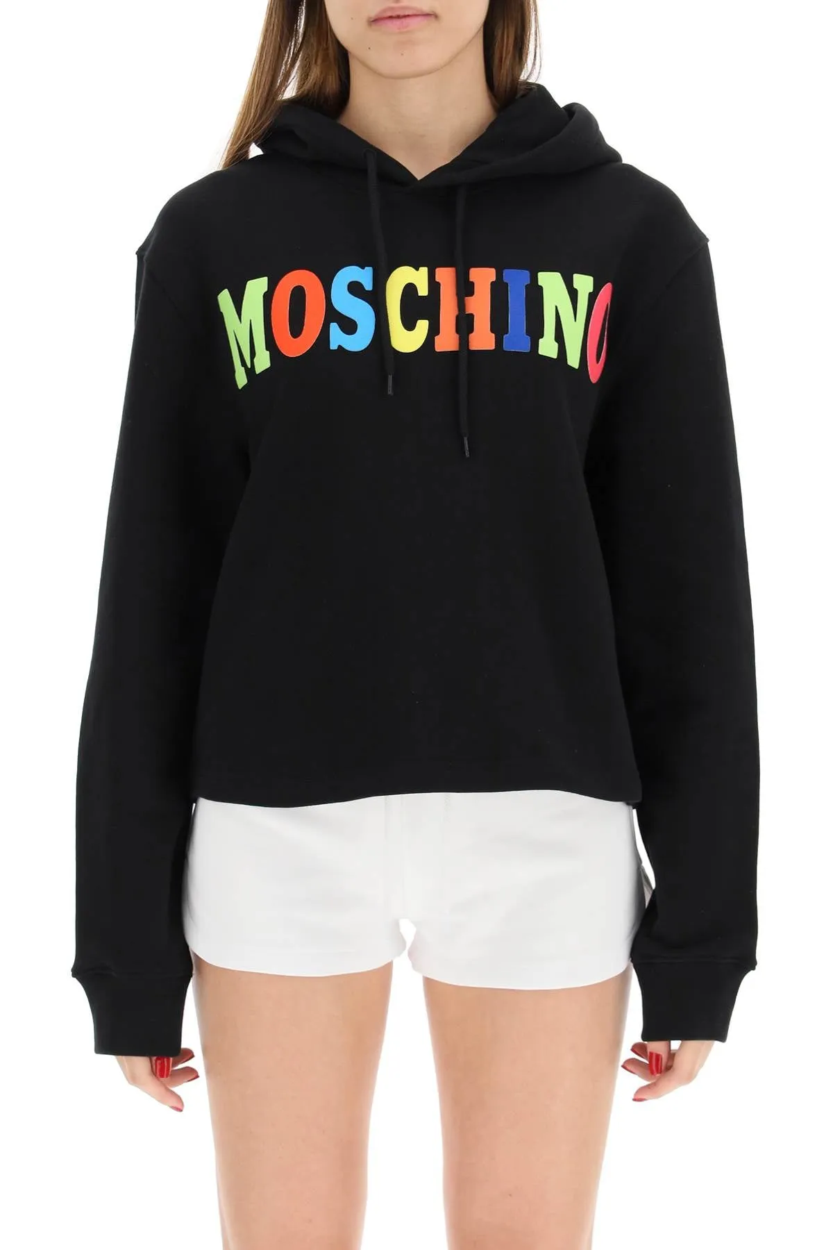 Moschino Logo Printed Drawstring Hoodie