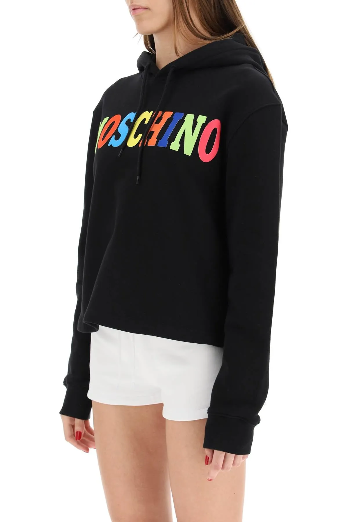 Moschino Logo Printed Drawstring Hoodie