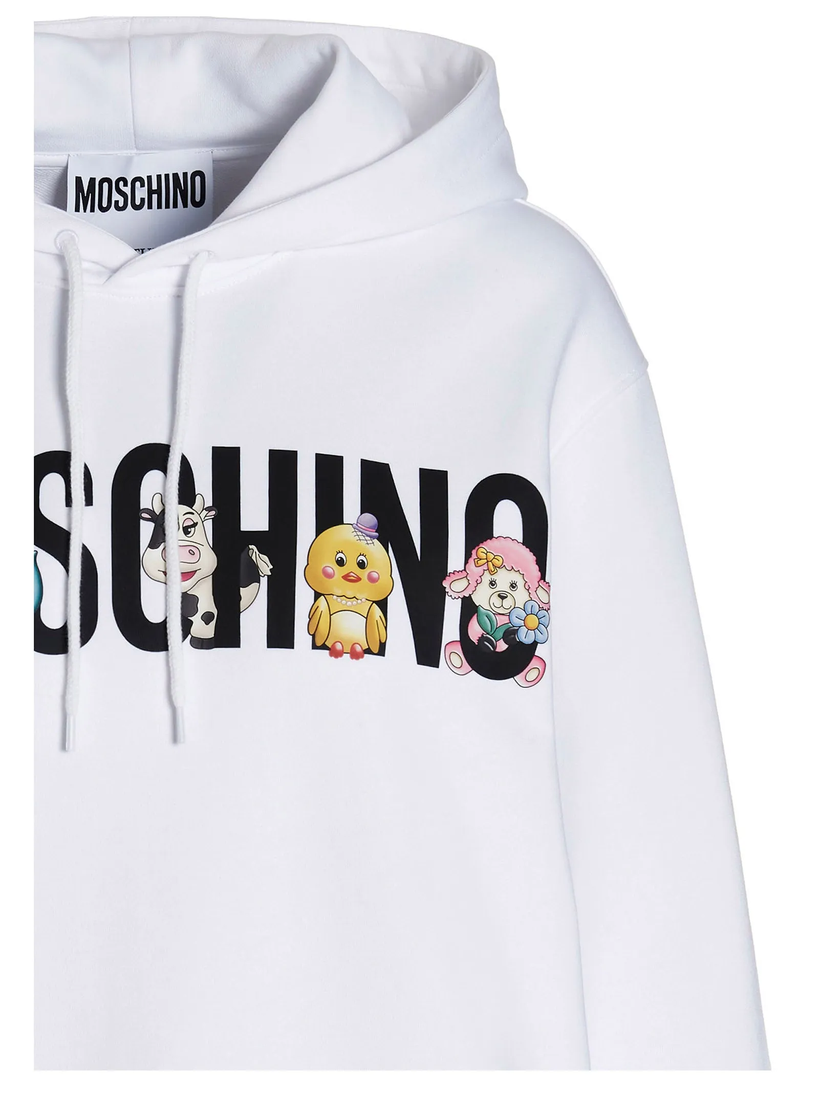 Moschino Logo Printed Drawstring Hoodie