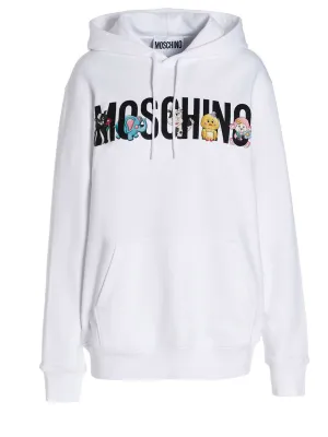 Moschino Logo Printed Drawstring Hoodie