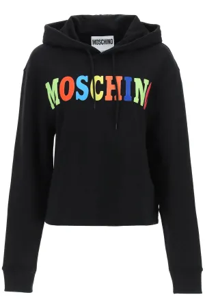 Moschino Logo Printed Drawstring Hoodie