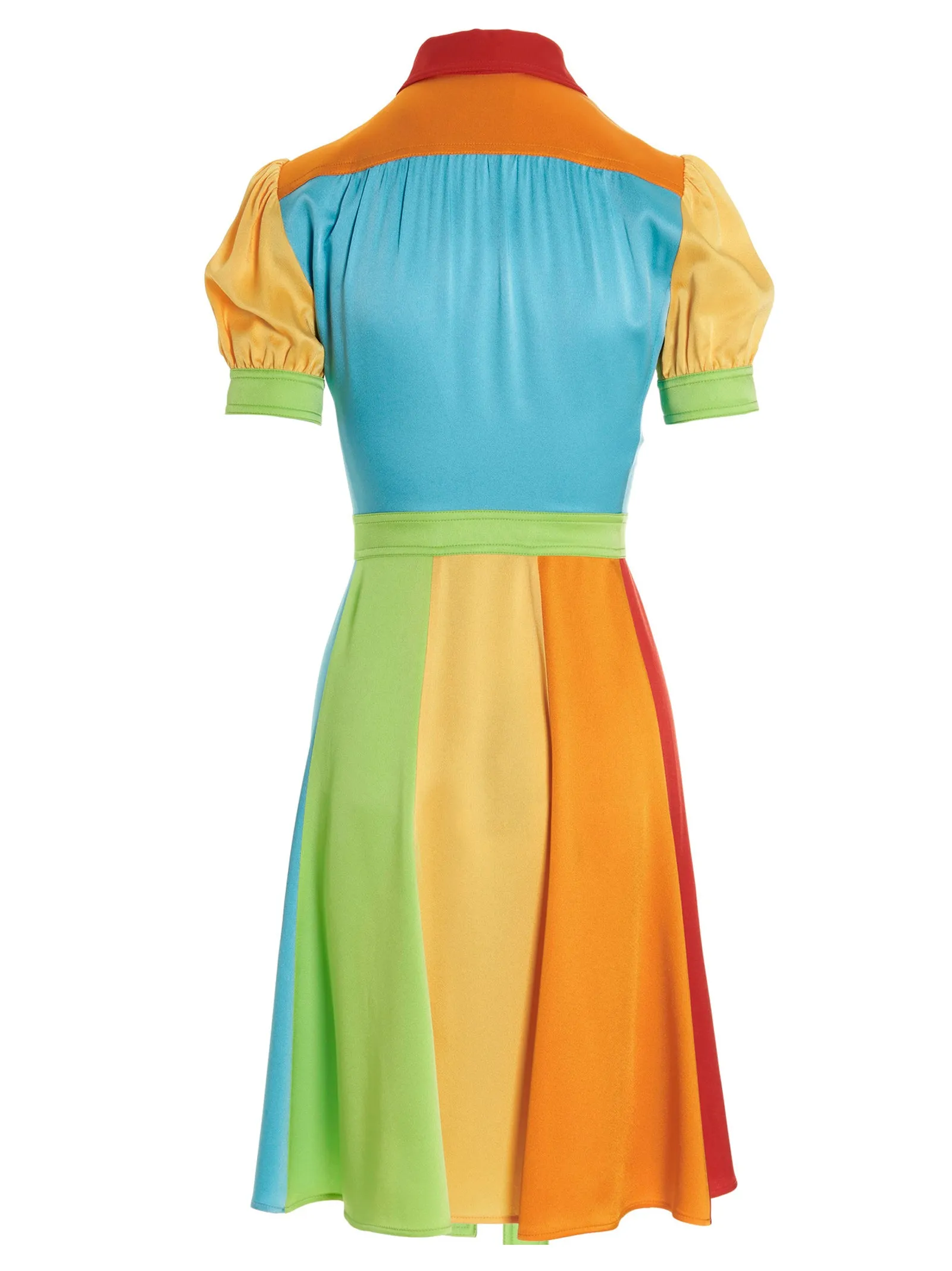 Moschino Puff Sleeved Striped Dress