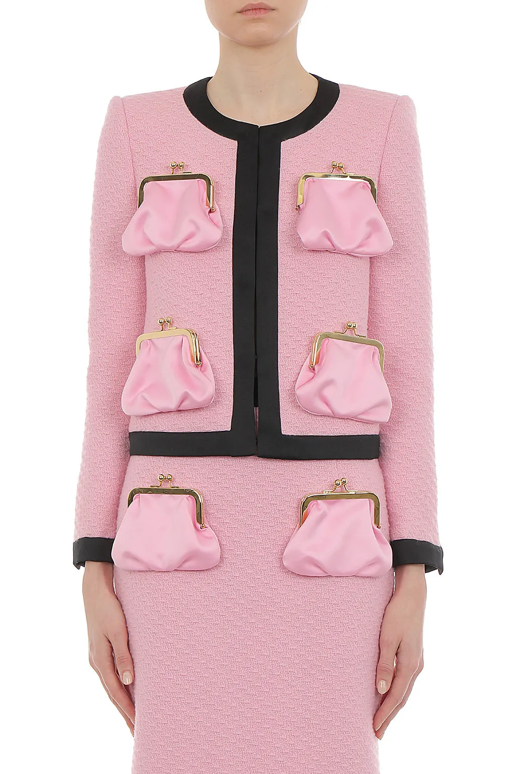 Moschino Purse Detailed Two-Tone Jacket