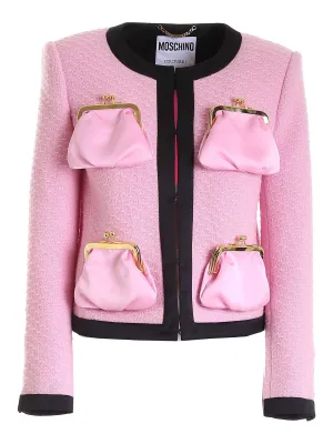 Moschino Purse Detailed Two-Tone Jacket