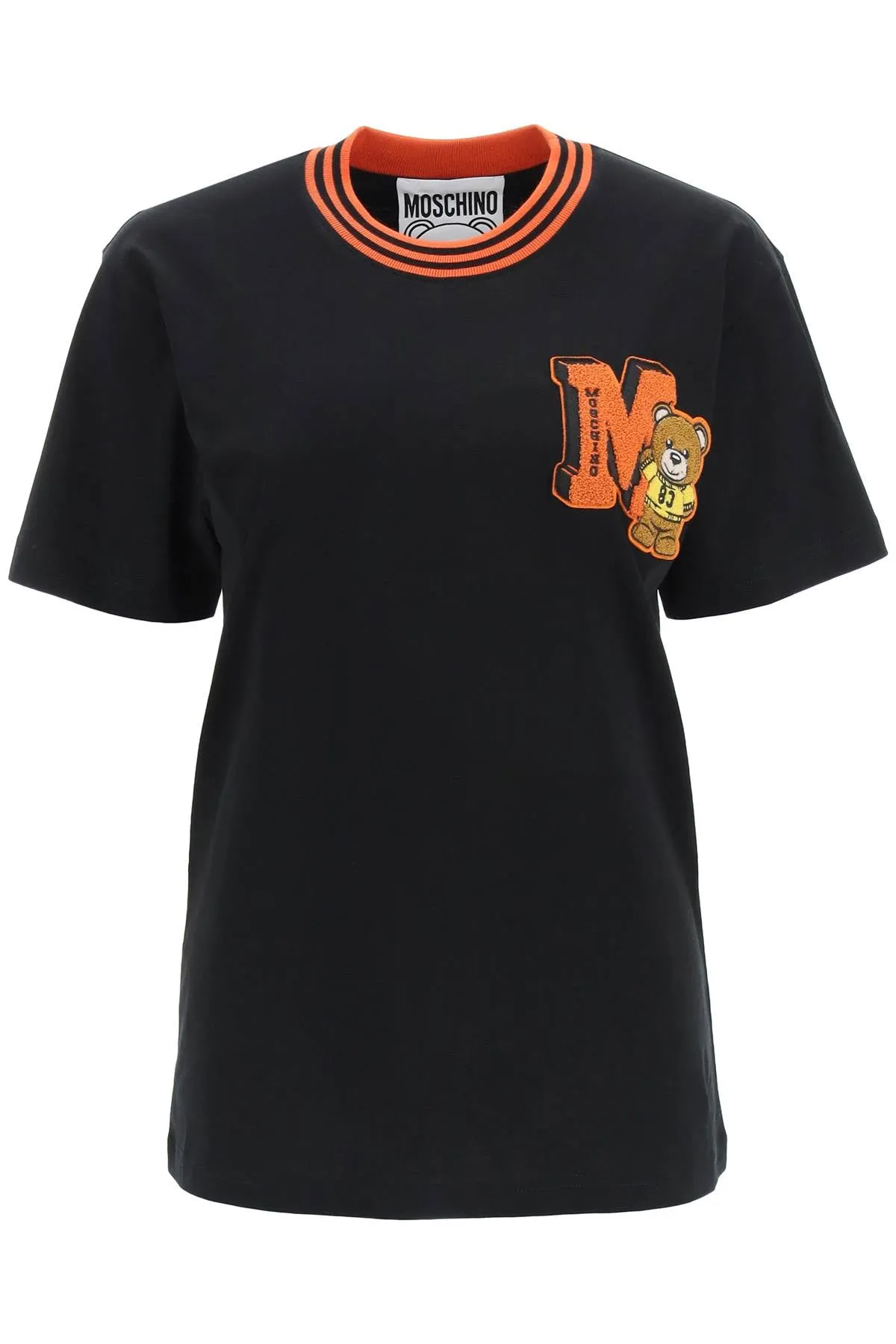 Moschino Teddy Bear Flocked Crewneck T-Shirt