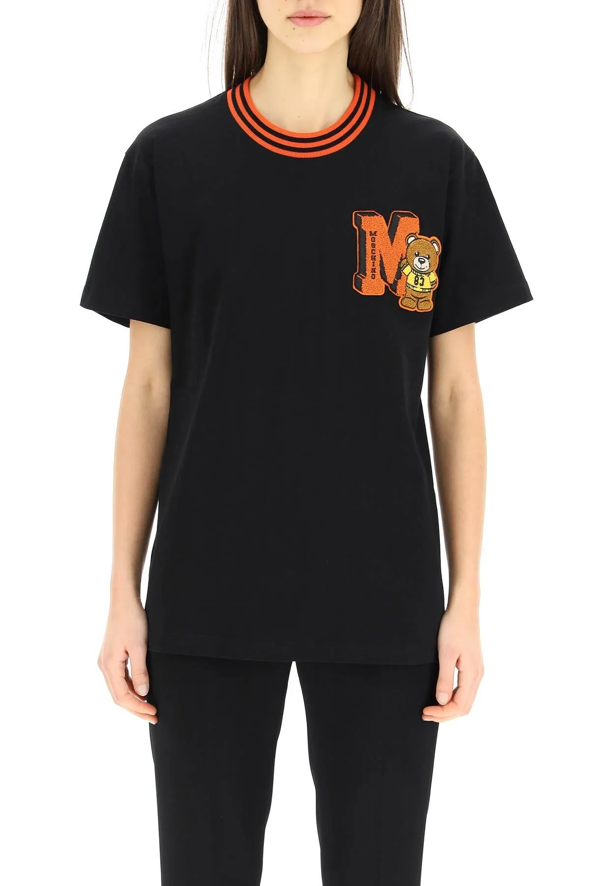 Moschino Teddy Bear Flocked Crewneck T-Shirt
