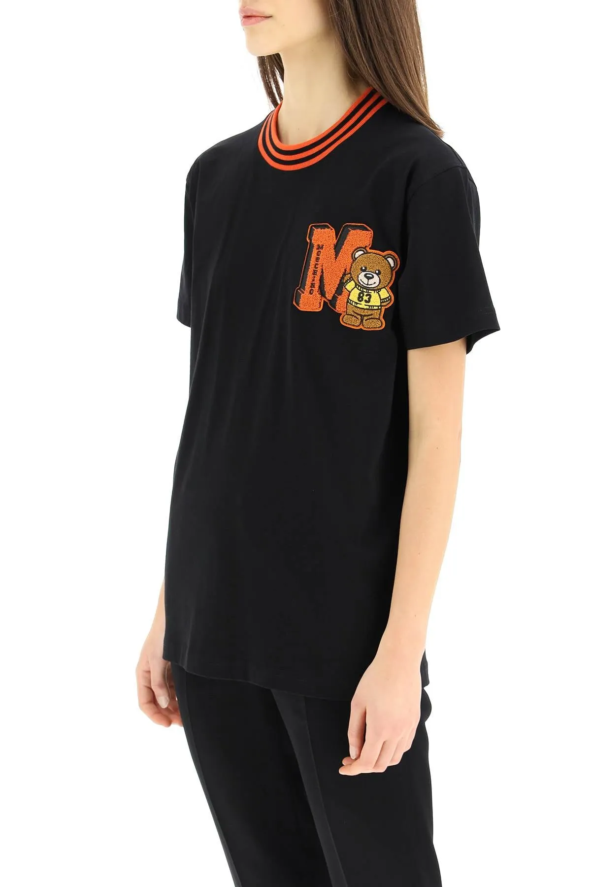 Moschino Teddy Bear Flocked Crewneck T-Shirt