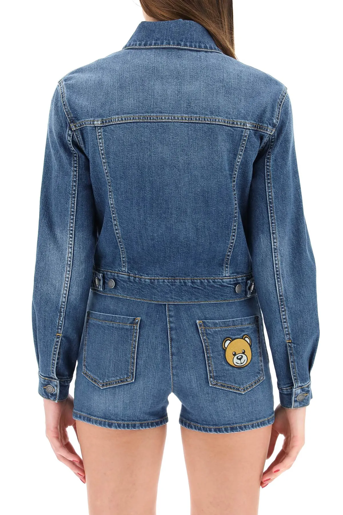 Moschino Teddy Bear Patch Denim Jacket