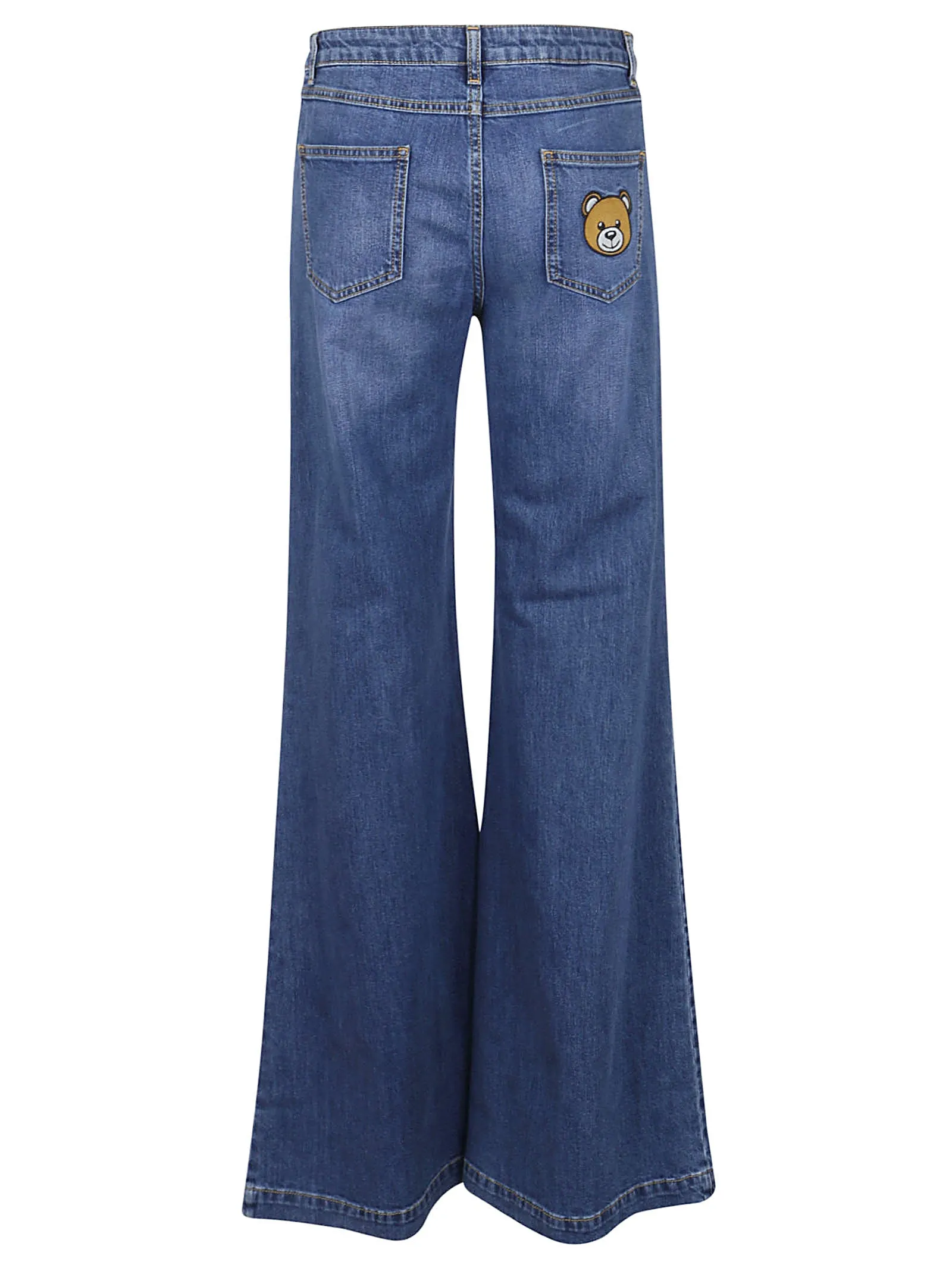 Moschino Teddy Bear Patch Flared Denim Jeans