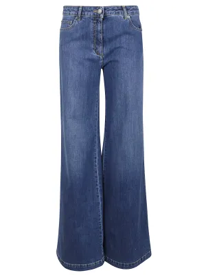 Moschino Teddy Bear Patch Flared Denim Jeans