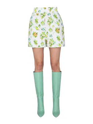 MSGM All-Over Floral Print Quilted Shorts