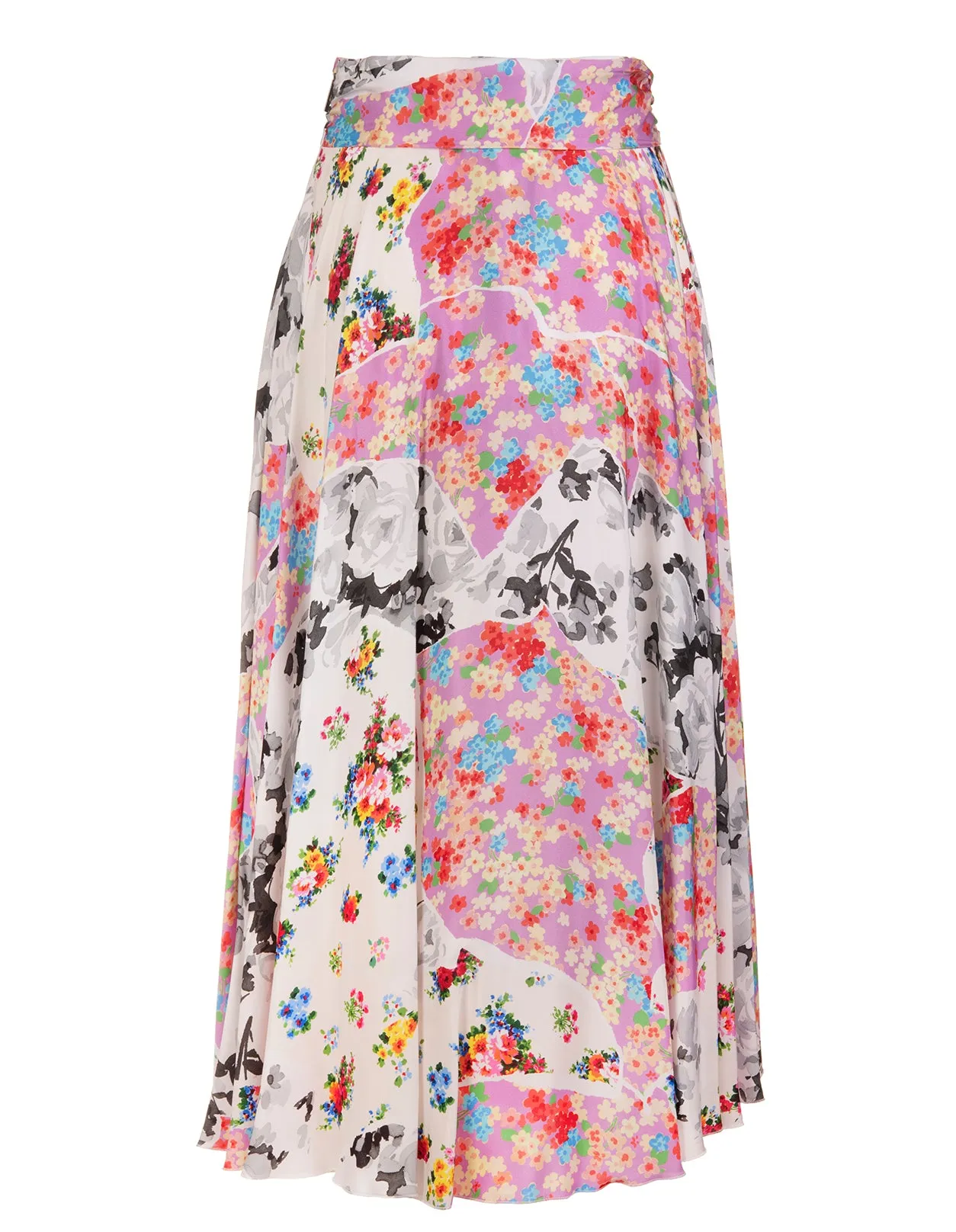 MSGM Allover Floral Printed High Waist Skirt