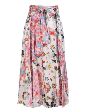MSGM Allover Floral Printed High Waist Skirt