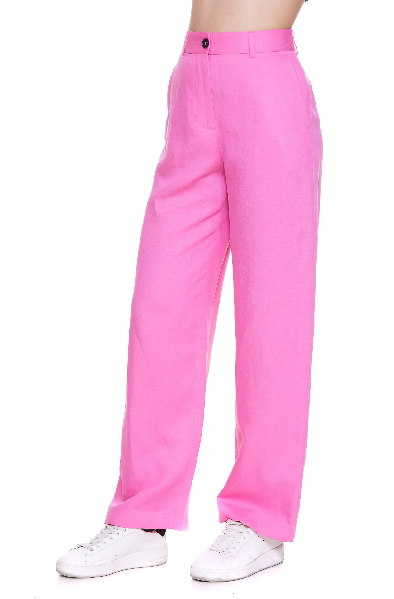 MSGM Button Detailed Wide-Leg Trousers