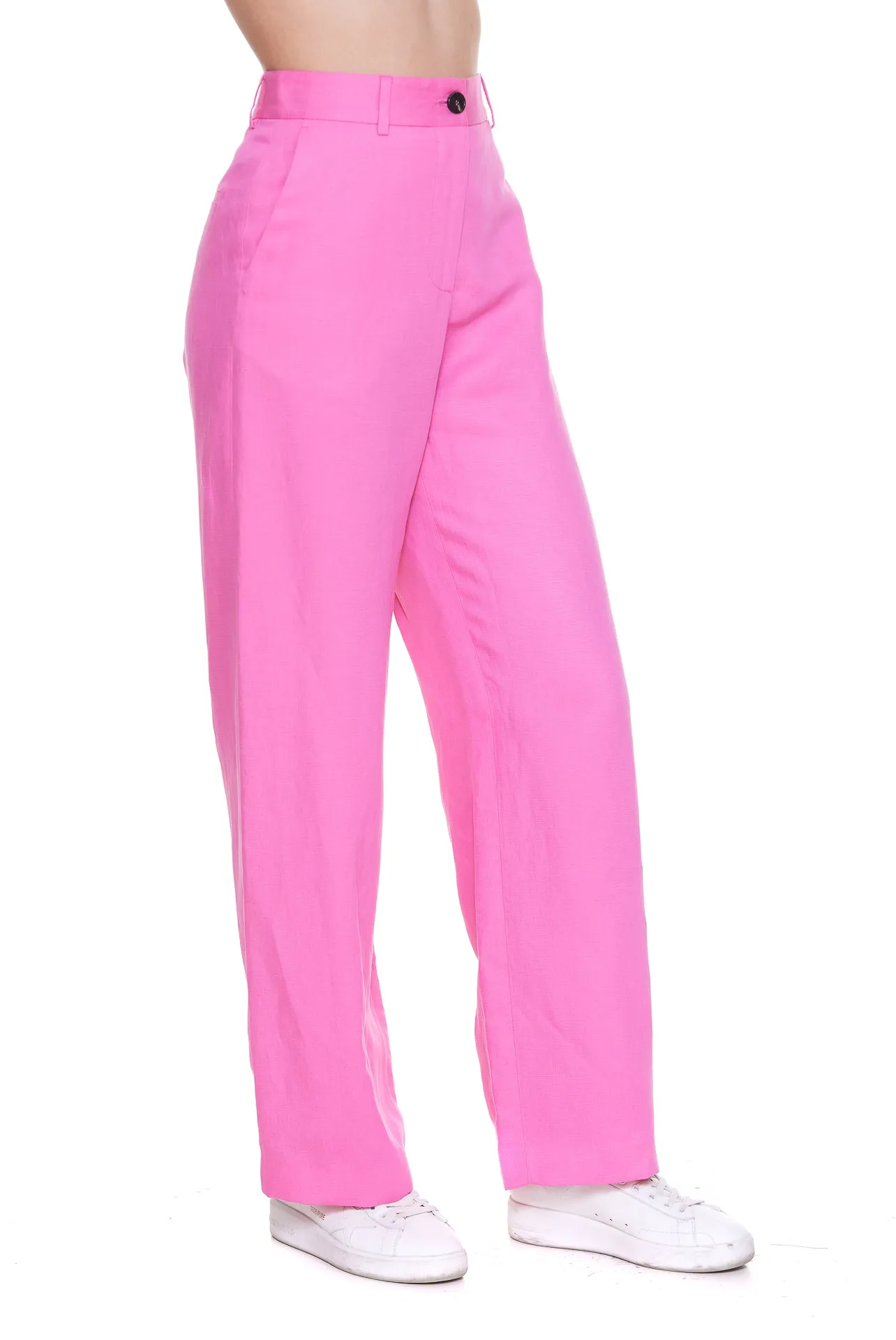 MSGM Button Detailed Wide-Leg Trousers