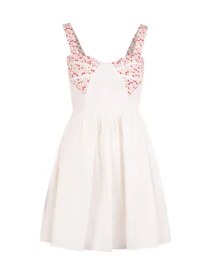 MSGM Cheery Printed V-Neck Sleeveless Dress