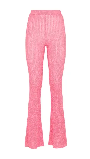 MSGM Elastic Waist Flared Knit Pants