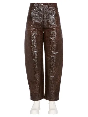 MSGM Faux-Leather Wide Leg Trousers