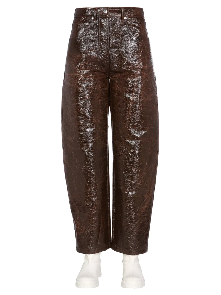 MSGM Faux-Leather Wide Leg Trousers