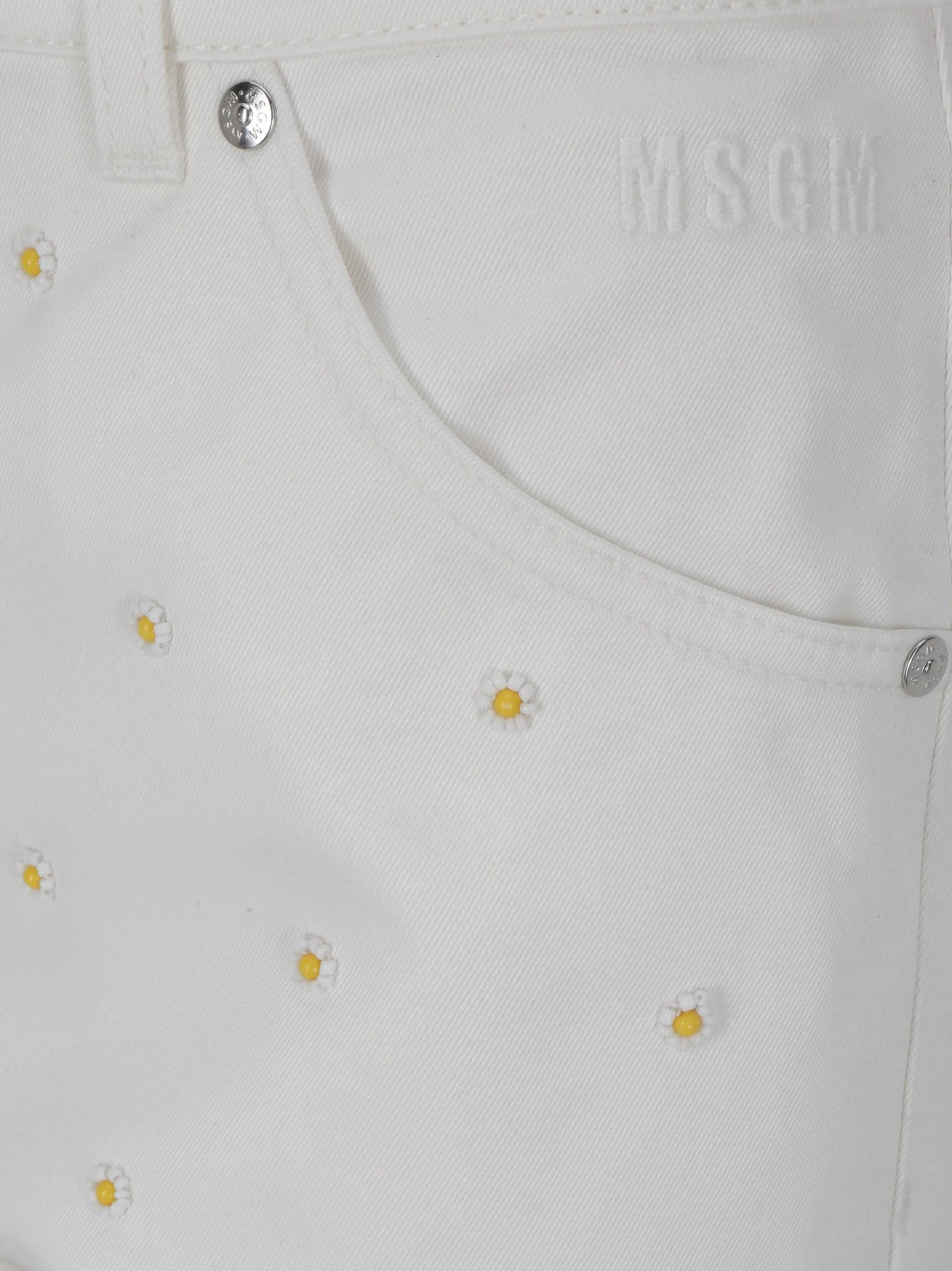 MSGM Floral Embroidered Straight-Leg Jeans