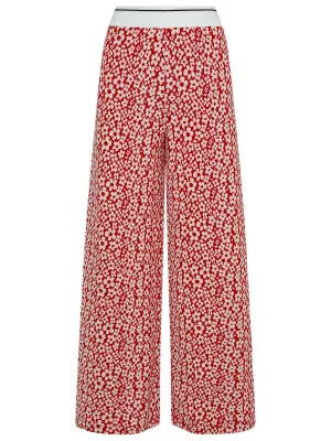 MSGM Floral Print Flared Pants