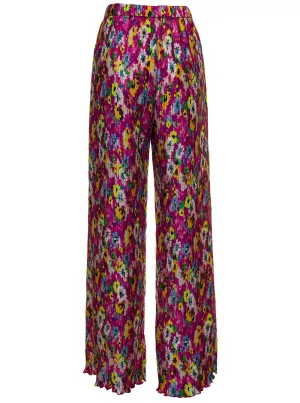 MSGM Floral Print Pleated Pants