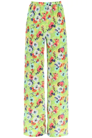 MSGM Floral Printed Wide Leg Pants