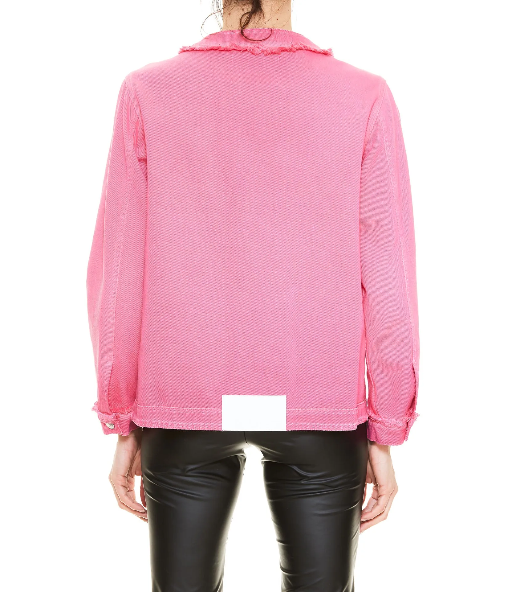 MSGM Fringe Buttoned Denim Jacket