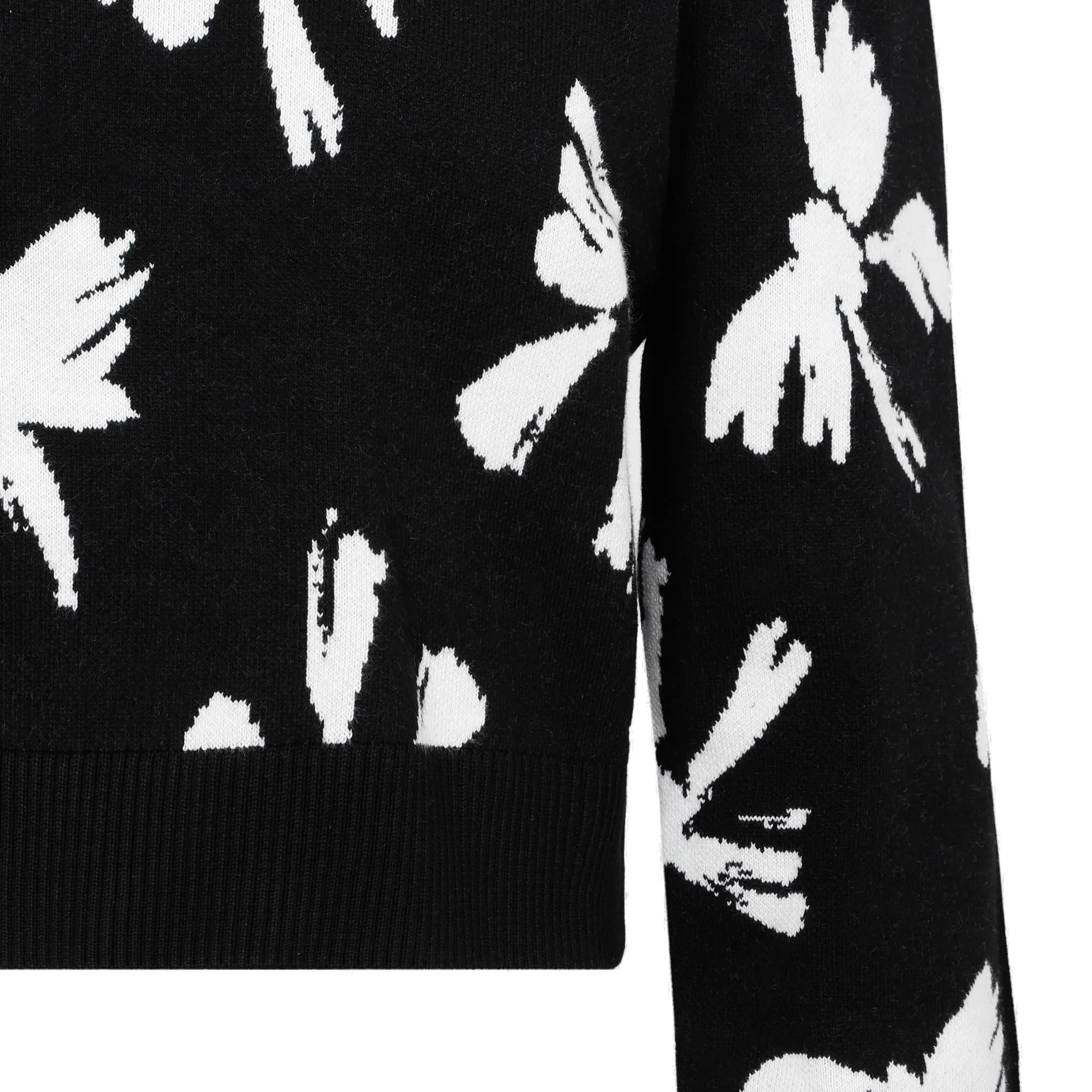 MSGM Graphic Intarsia Long Sleeved Crewneck Sweater