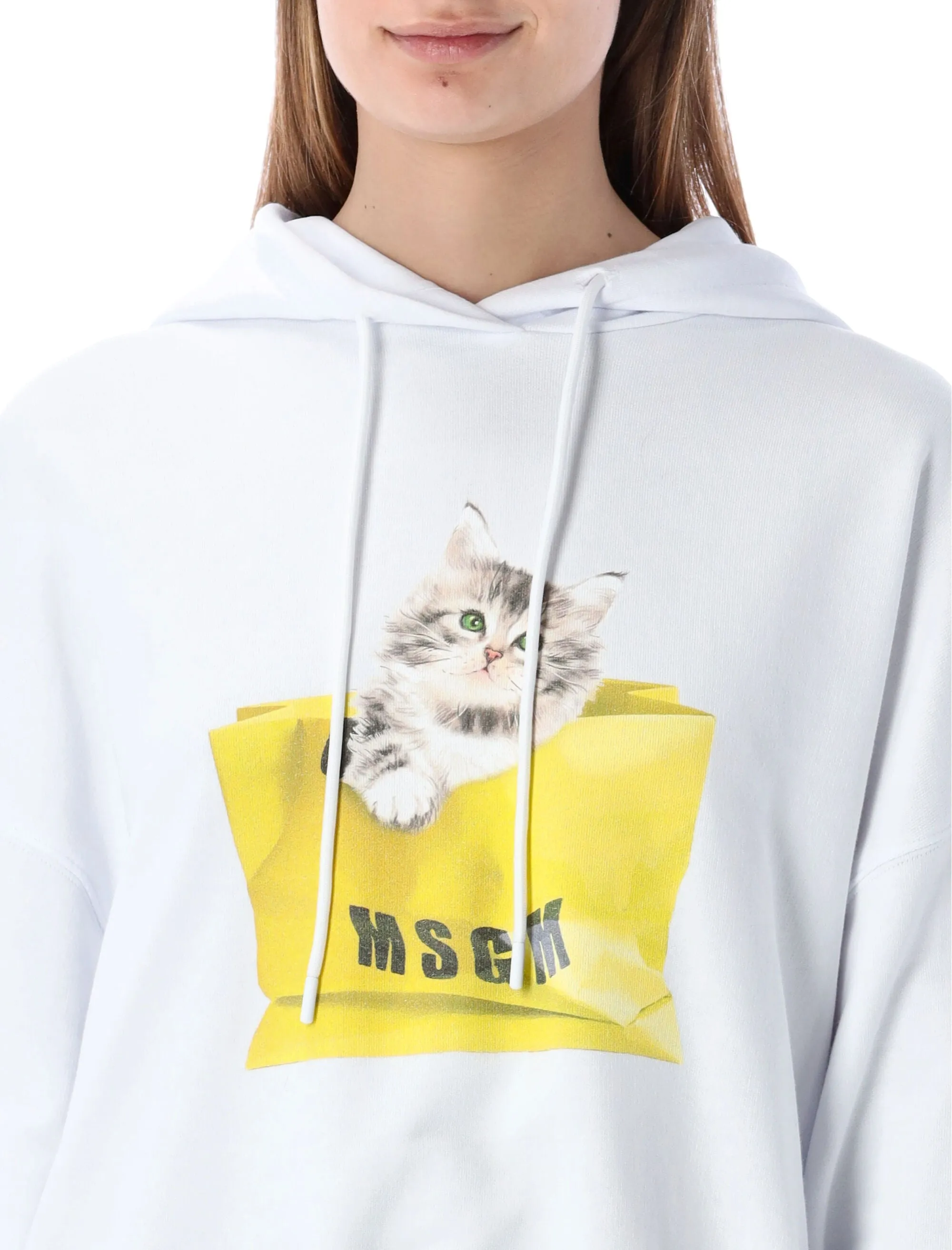MSGM Graphic Printed Drawstring Hoodie