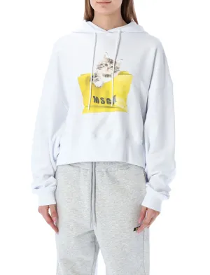 MSGM Graphic Printed Drawstring Hoodie