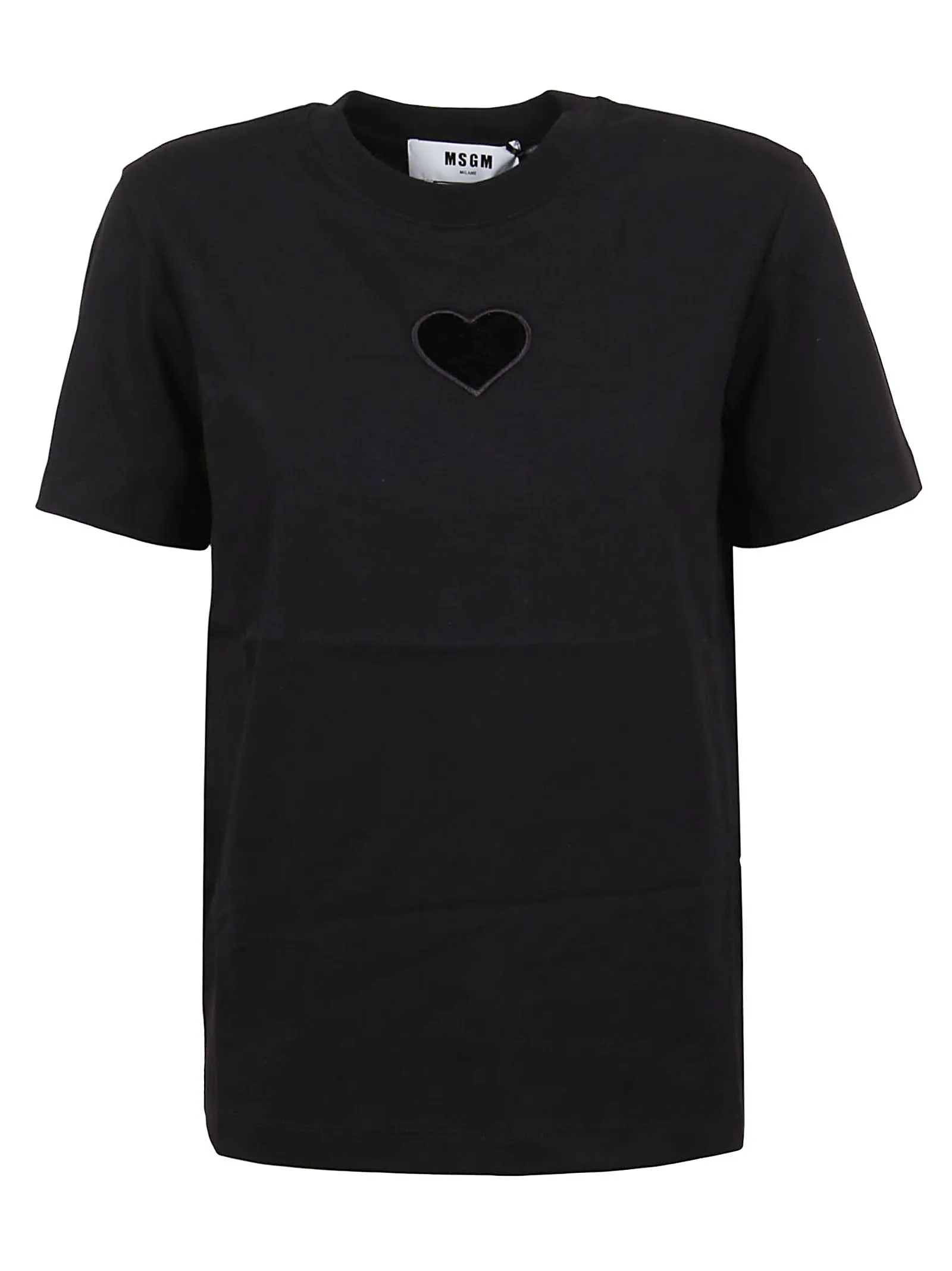 MSGM Heart Cut-Out Crewneck T-Shirt
